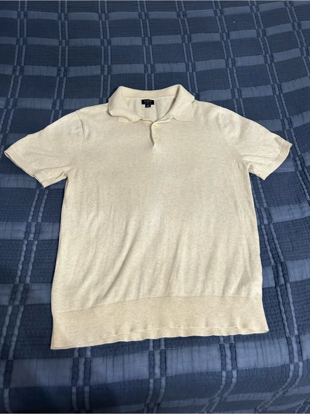J. Crew Lightweight Short-Sleeve Polo - Cream